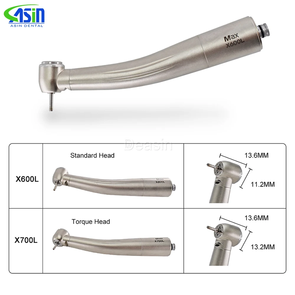 Pieza de mano de turbina de aire Dental con fibra óptica X600L/X700L pieza de mano de alta velocidad para reparación de dentistas