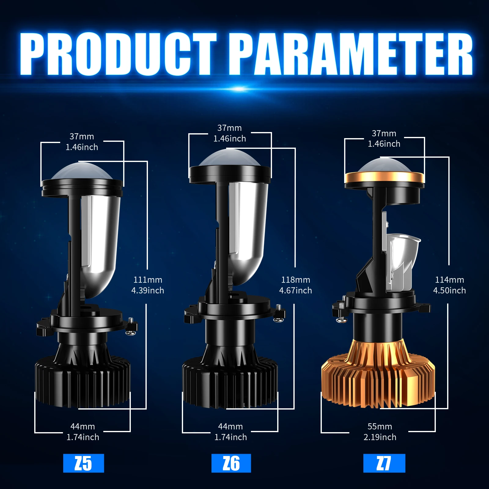 AILEO H4 9003/HB2 bombillas de faros Led Canbus 20000LM con Mini lente de proyector para coche motocicleta 6500K lámparas blancas haz alto/bajo
