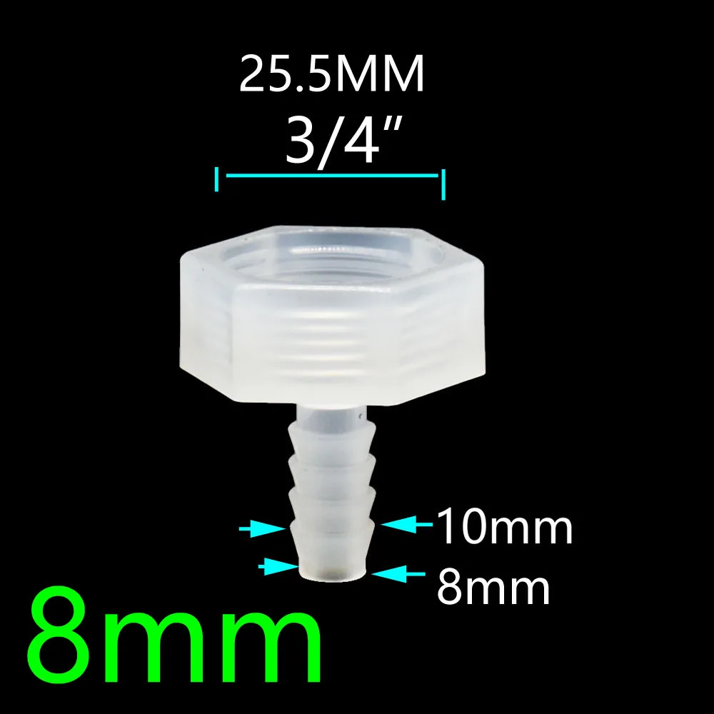 Accesorios de lengüeta para manguera de 4/6/8/10/12/14/16/20/25mm con junta de acoplador de conector de tubo de agua de hilo femenino de 1/2 3/4 pulgadas