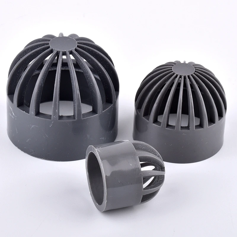 1 ~ 3 uds gris 20 ~ 110mm tapa transpirable de PVC conducto de aire tapa de ventilación acuario permeable tanque de peces filtro de pantalla conector de tubo
