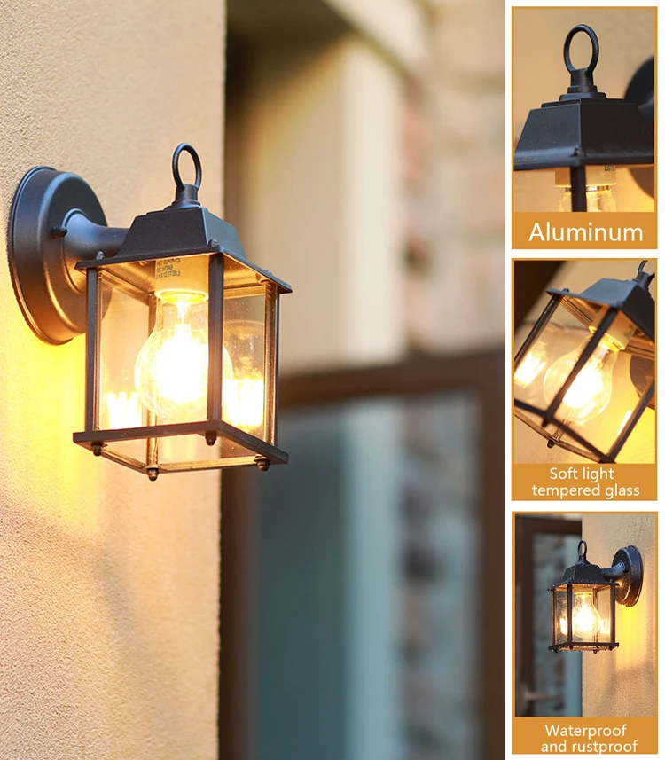 Lámpara de pared Led Retro de estilo europeo, iluminación impermeable para exteriores, Villa, hogar, decoración, luz de pared, patio, pasillo, porche