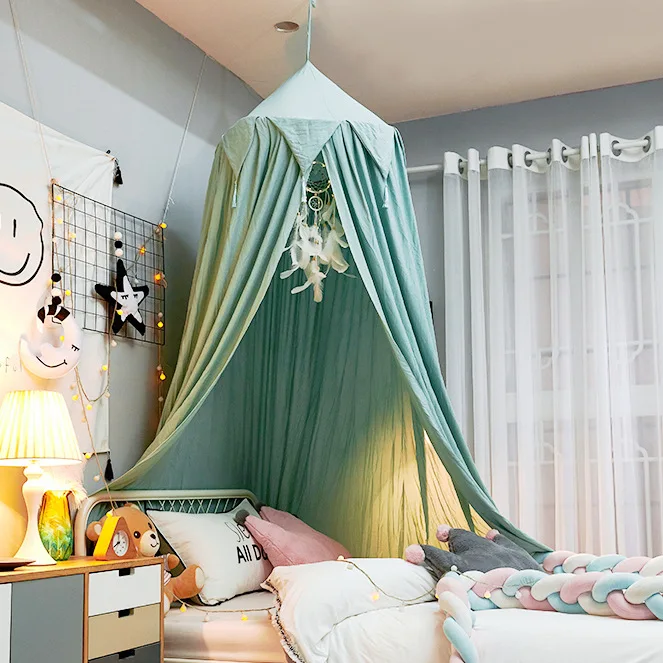 Mosquitera con cúpula colgada para bebés y niños, tienda de campaña para cuna, ropa de cama para niñas y niños, decoración para sala de estar, dosel de esquina, mosquitera para bebé