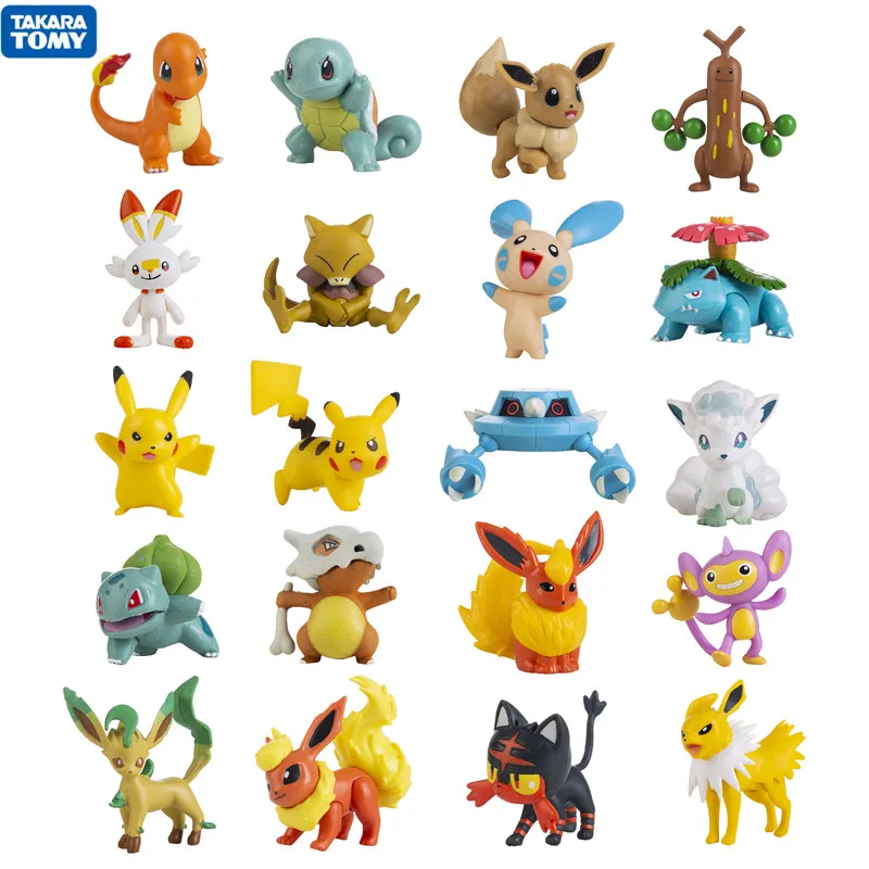 Nuevo 3-8CM Pokemon dibujos animados calientes película Anime figura Pikachu Vulpix Eevee Venusaur colección mascota acción modelo juguetes regalos