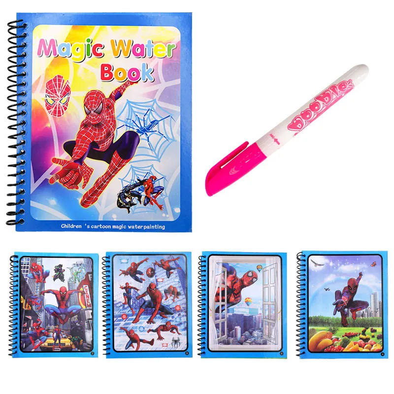 Disney Minnie Mickey pintura al agua juguetes de dibujo Graffiti anime figura de acción acuarela libro mágico para niña regalo de cumpleaños