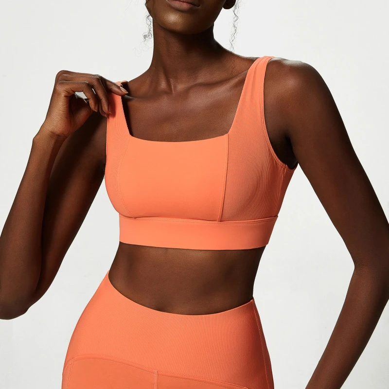 Ropa interior deportiva Sexy para mujer, sujetador de nailon suave transpirable para gimnasio y Yoga, Tops cortos para correr con almohadillas fijas para el pecho, ropa de entrenamiento femenina
