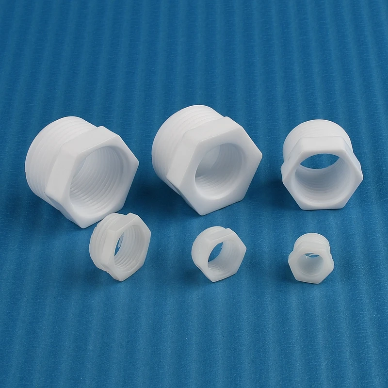 Conector de buje roscado de plástico, accesorios de tubería de unión de cambio macho/hembra recto, adaptador de riego, 3/8 ", 1/4", 1/8 ", 1/2", 1"
