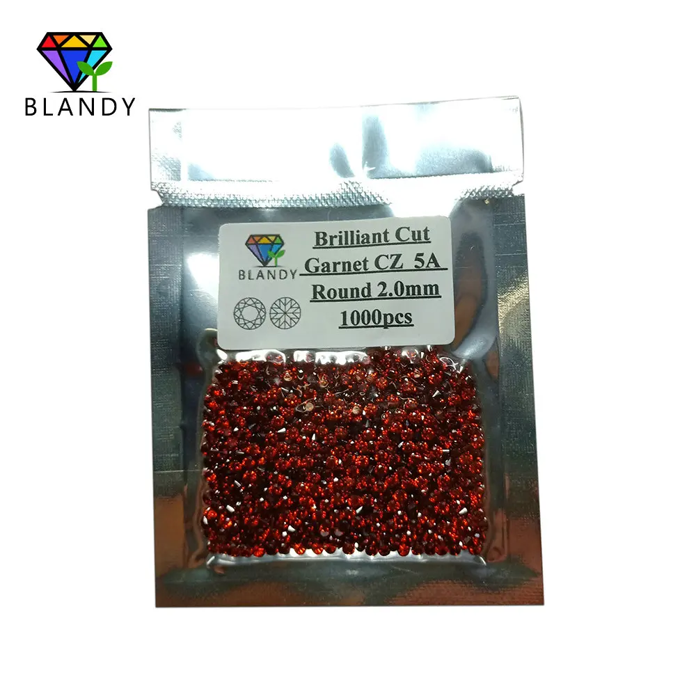 1000 unids/lote 0,8 ~ 3,0mm 5A calidad varios colores piedra CZ suelta corte brillante redondo Zirconia cúbica gemas sintéticas para joyería