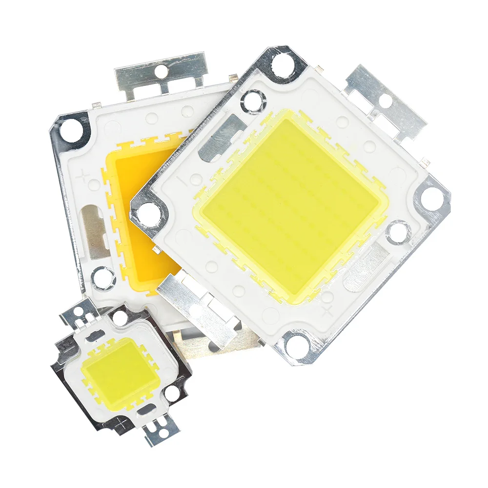 1 Uds COB LED Chip 10W 20W 30W 50W Chips de bombilla para foco reflector jardín cuadrado luz integrada cuentas LED Blanco/cálido