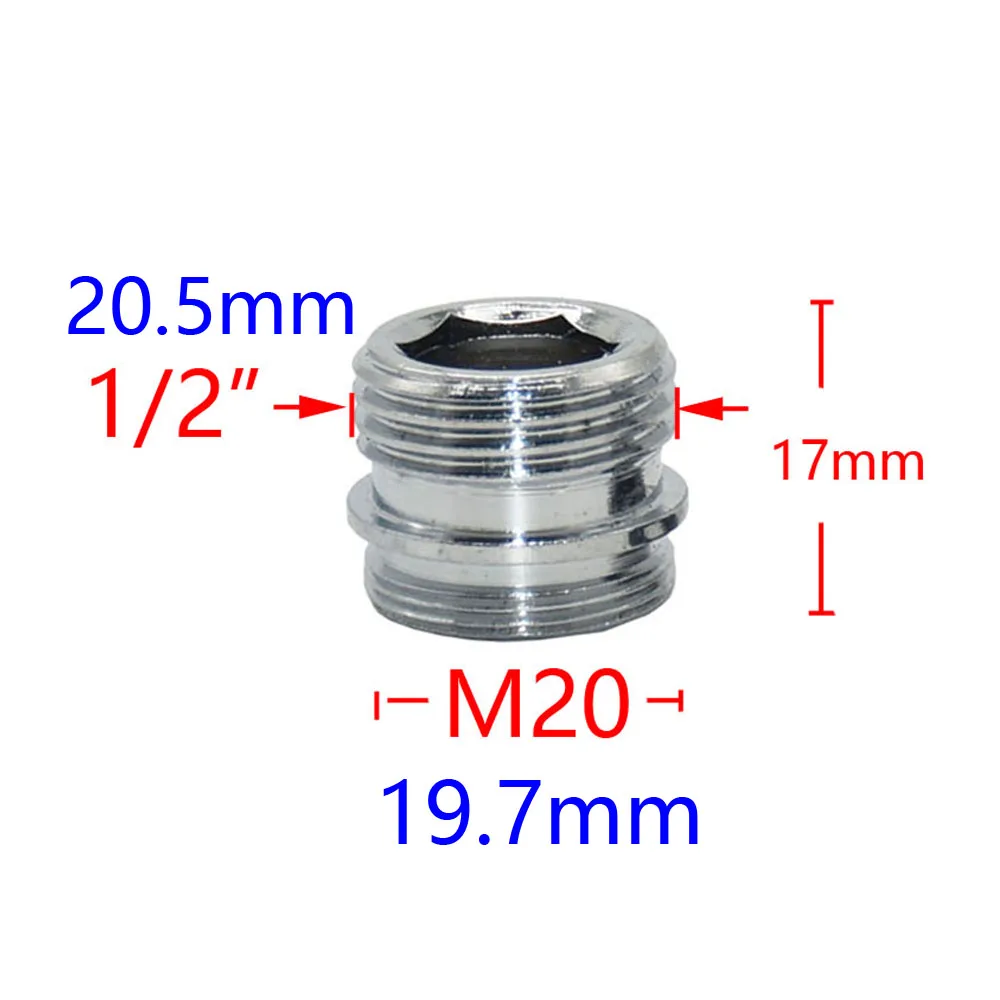 Conector de rosca de latón de 1/2 "a M22/20/24/16/18/28 para grifo, conector de ducha de baño, adaptador de burbujeador de cobre