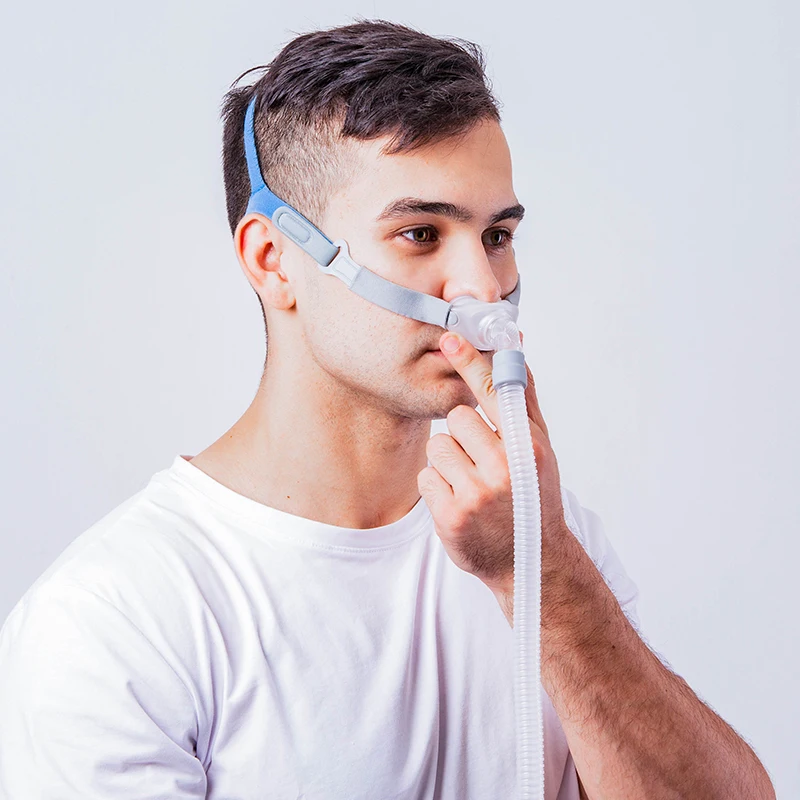 Mascarilla de almohada Nasal BMC CPAP con cojines de 3 tamaños, correa ajustable y tubo pequeño para la Apnea del sueño, solución para dejar de roncar, envío gratuito