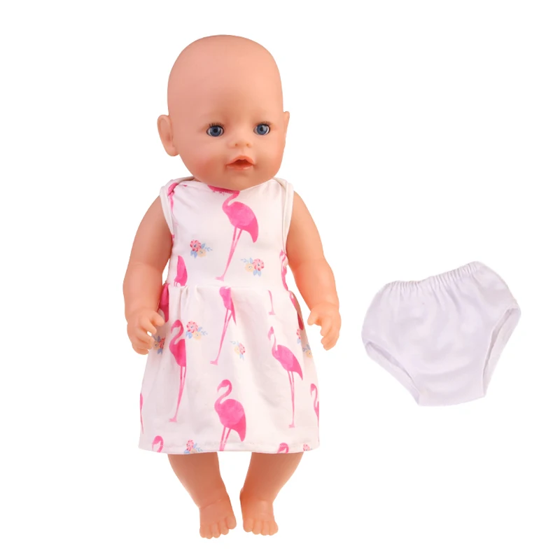 Nuevo Ropa para muñeca bebé nacida de 43 cm, vestido con sombrero para muñecas BJD de 18 pulgadas 1/3, ropa interior de calcetín blanco para niña