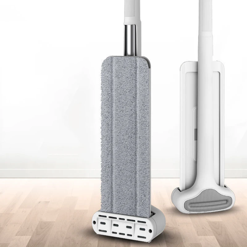 Mmagic Mop para Limpieza de Suelos, Fregona Giratoria Plana con Cubo, Limpieza Fácil del Hogar 360 °   Rotación con