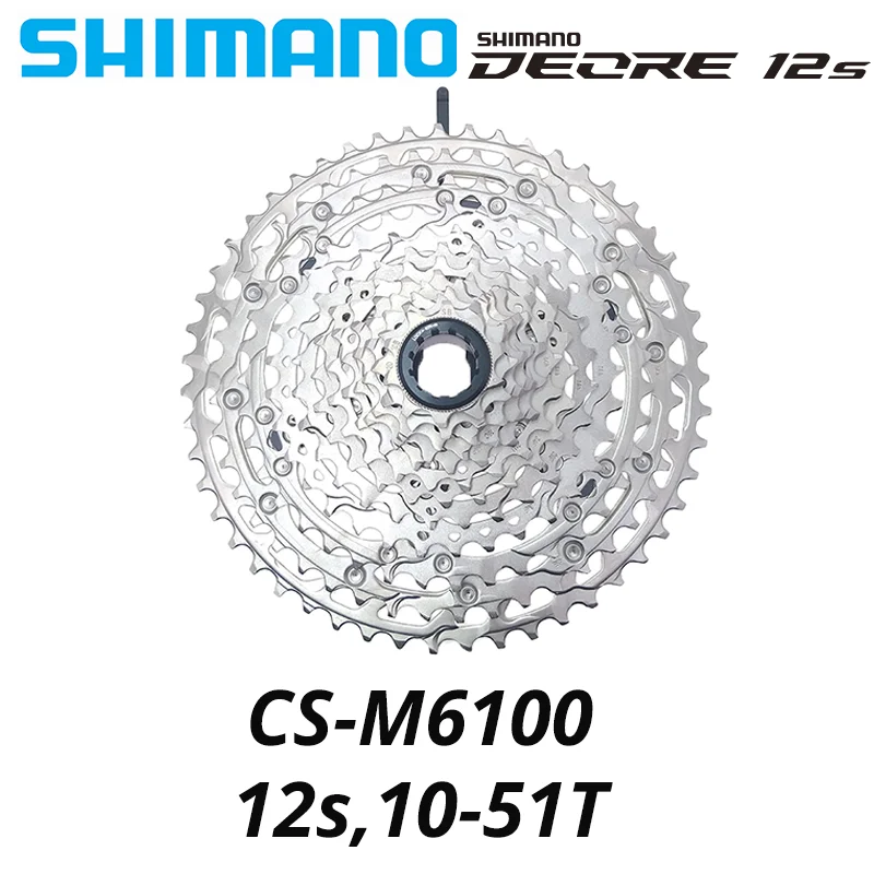 SHIMANO Deore M6100 Cassette 12 velocidades volante de bicicleta de montaña 12V Variable 12 velocidades volando 12S 10-51T M6100 Micro casete estriado