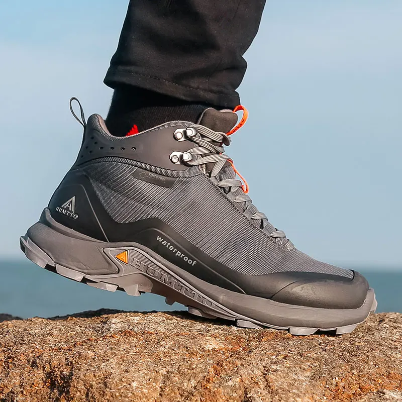 HUMTTO-zapatos de senderismo para hombre y mujer, botas de escalada al aire libre, acampada, caza, montaña, Trekking, calzado táctico de nieve