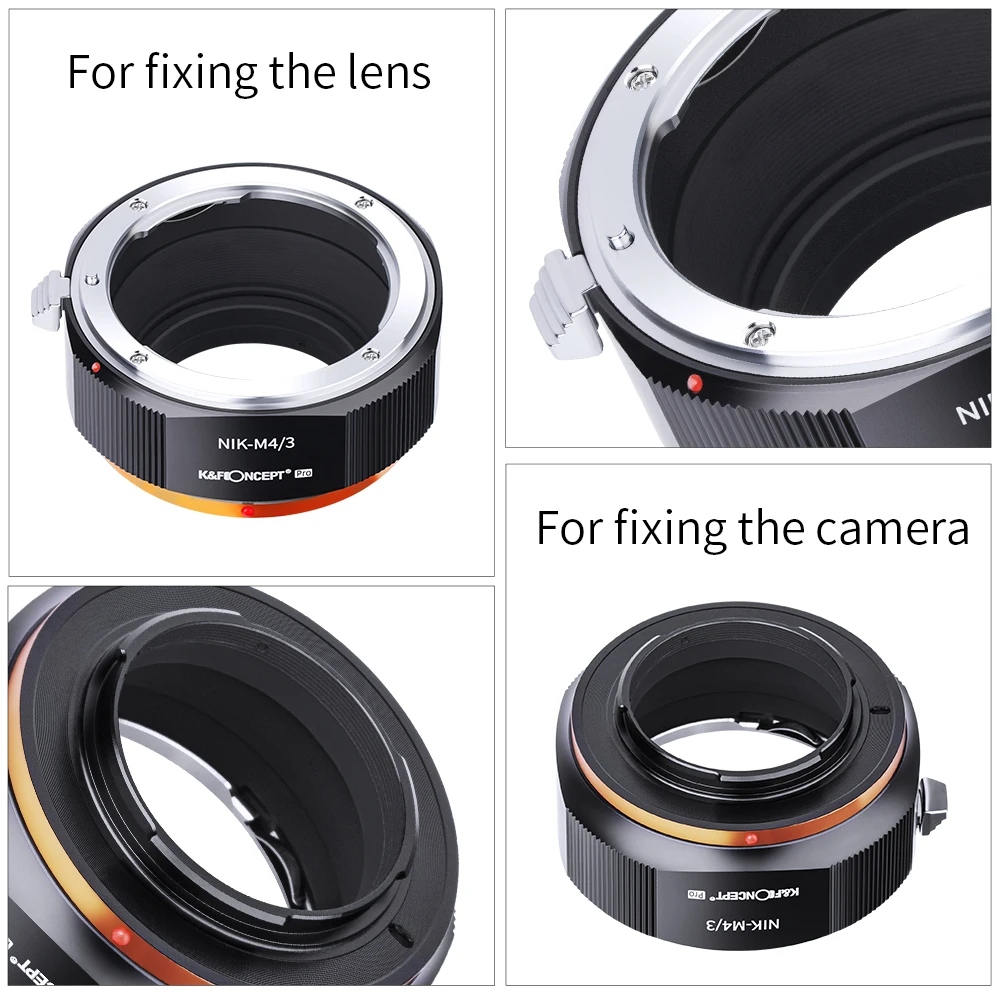 Adaptador de Lente de Cámara K&F CONCEPT para Lentes Nikon AI F Mount a Cuerpo de Cámara Micro Four Thirds MFT M4/3 Olympus con Barniz Mate