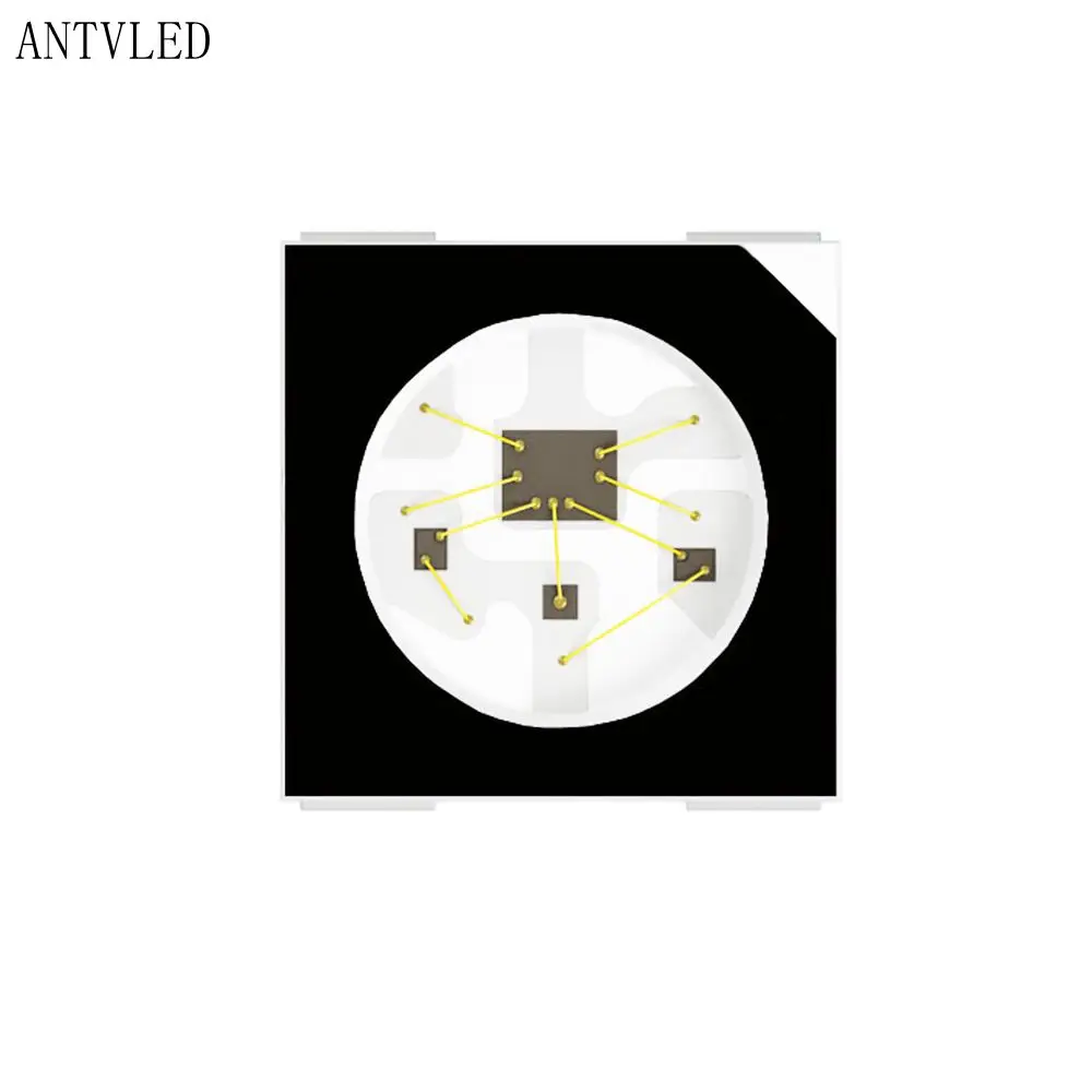 Chip LED RGB 5050SMD, WS2812B, 10-1000 piezas, Chip direccionable individual, píxeles, PCB Blanco/Negro DC5V