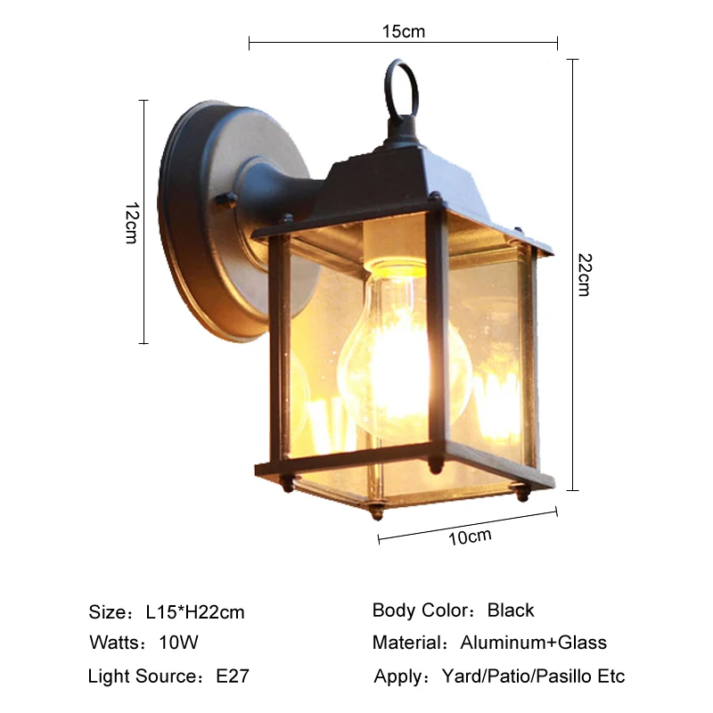 Lámpara de pared Led Retro de estilo europeo, iluminación impermeable para exteriores, Villa, hogar, decoración, luz de pared, patio, pasillo, porche