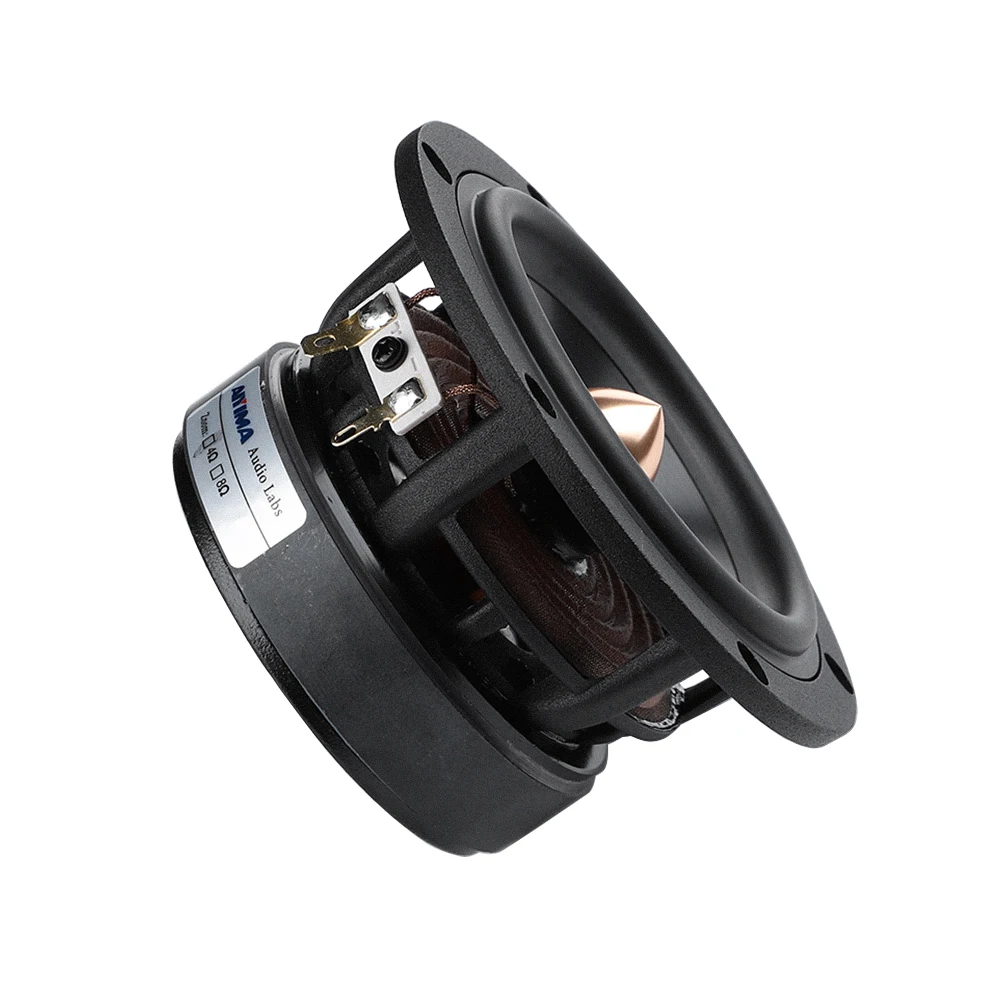 AIYIMA-altavoz de graves de rango medio para cine en casa, altavoz de graves de 4 pulgadas, 4, 8 Ohm, 50W, tipo bala de aluminio, Hifi, 1 unidad