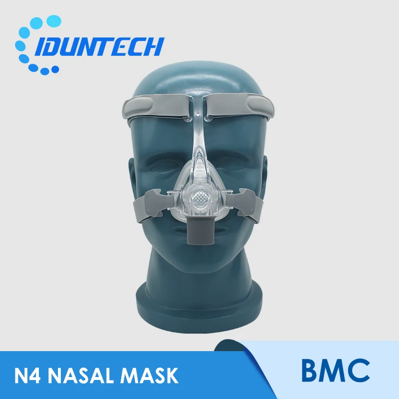 BMC-mascarilla Nasal CPAP, máscara facial completa con tubo, correa ajustable, respirador para viaje, máquina CPAP, solución antironquidos
