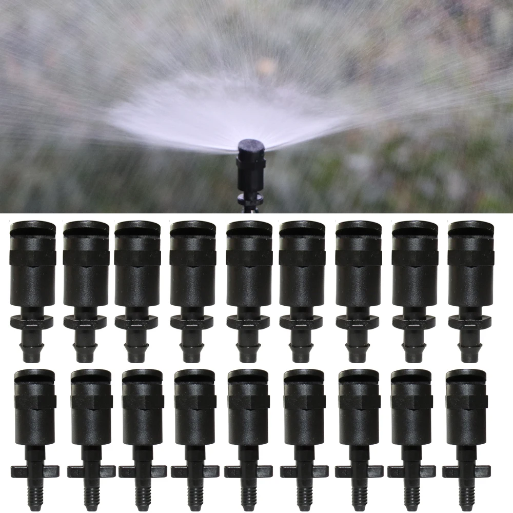 20 piezas rociadores de boquilla de refracción de 180 grados con conectores de púas de tornillo de 1/4 ''o 4/7mm rociador refractivo de riego de jardín