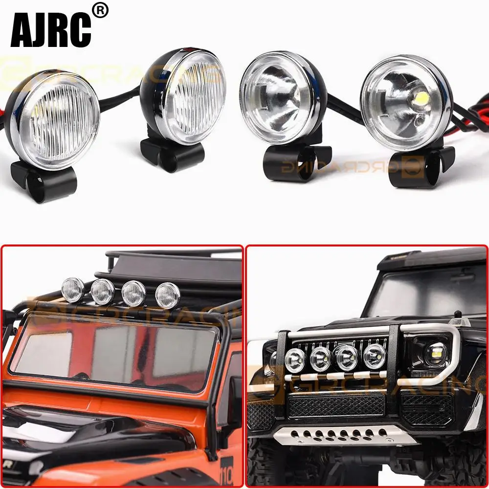 Luz de techo redonda Retro de 18-20mm/reflector de campo traviesa/foco de parachoques delantero para coche Rc de simulación 1/10 Trx4 Trx6