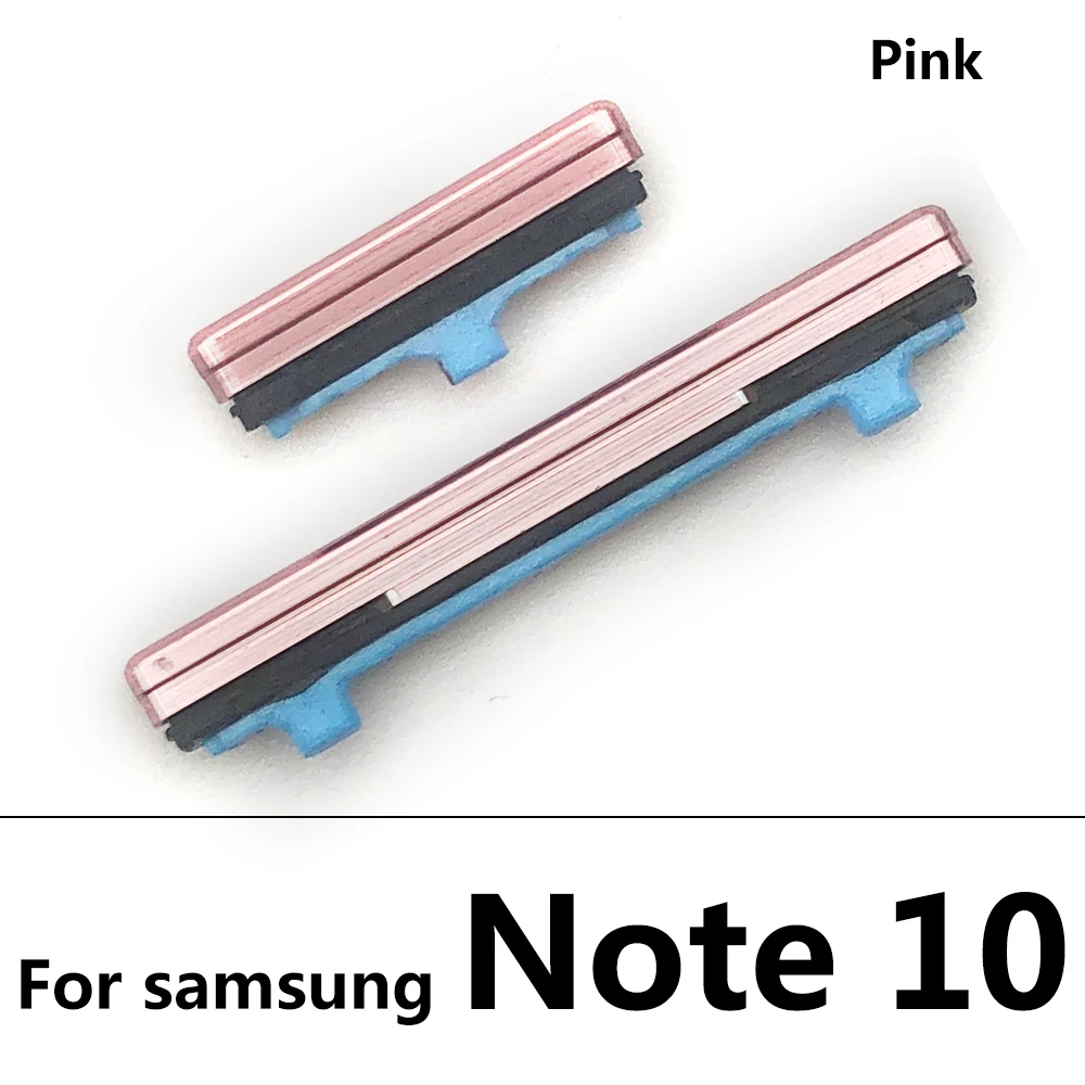 Botón de encendido y apagado de repuesto + botón lateral de volumen arriba y abajo para Samsung Note 9 10 Plus pieza de tecla de volumen
