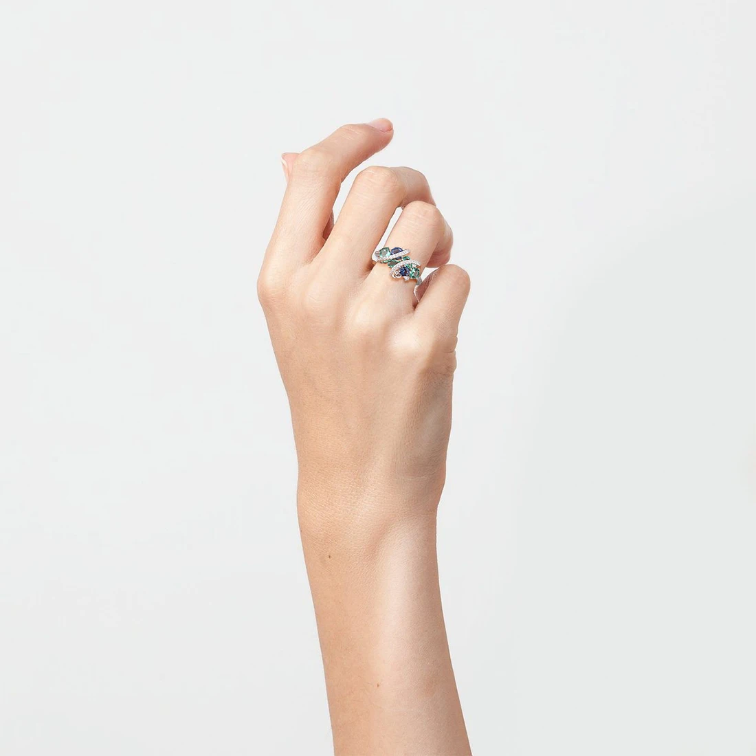 SANTUZZA 925 anillos de plata esterlina para mujer verde azul espinela blanca CZ piedras preciosas anillos originales regalos de boda joyería fina