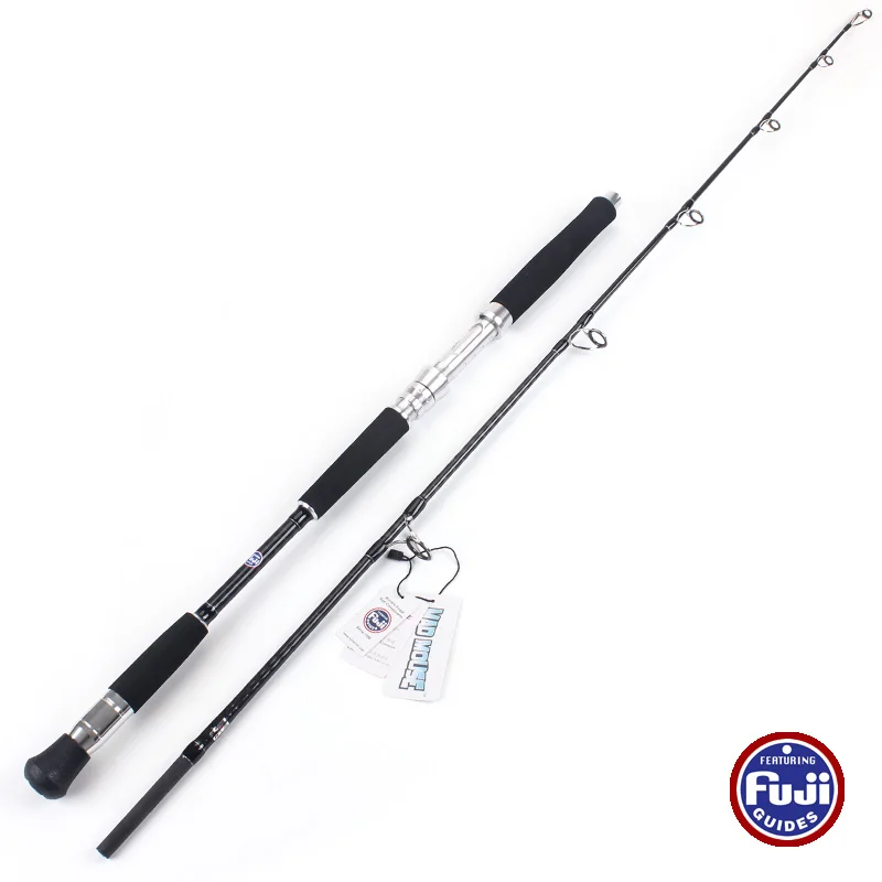 MADMOUSE-caña de pescar Jigging, piezas completas de FUJI, de alto carbono, 24-37kg, señuelo de potencia de arrastre, WT 60-1,68g, para barco, 1,90 m, 450 m