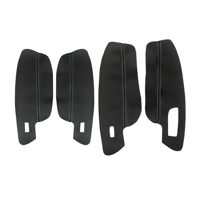 Cubierta de reposabrazos de cuero suave para VW Golf 7 2014 2015 2016 2017 2018, 4 Uds., cubierta de reposabrazos de Panel de puerta de coche, pegatina embellecedora, piezas interiores