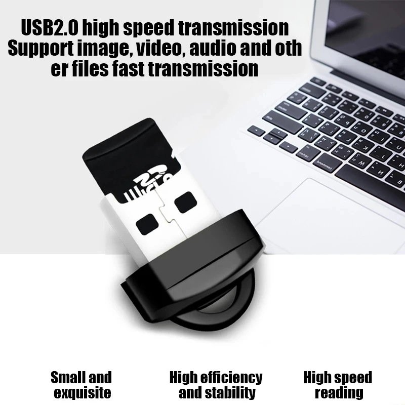 Mini lector de tarjetas de memoria para teléfono móvil, adaptador USB de alta velocidad para ordenador portátil, 1/2 piezas, Micro SD/TF, USB 2,0