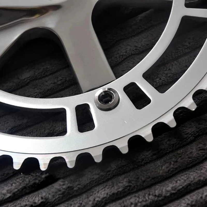 Fixie-platos y bielas BB con orificio cuadrado para bicicleta, rueda dentada de marcha única 46T 130BCD, piñón fijo de aluminio de 170mm