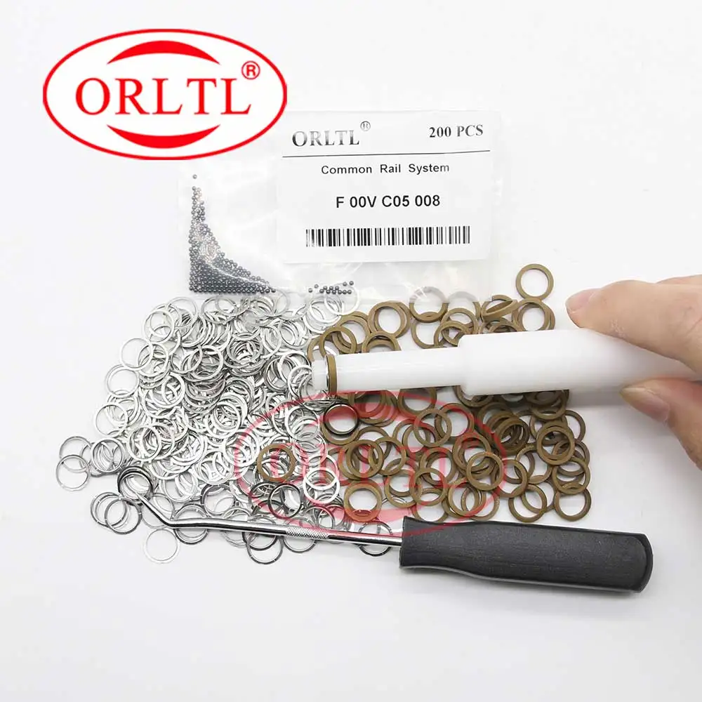 200 PIEZAS Kit de reparación Euro5 para inyectores diésel F00VC99002 F00VC05008 F00VC05001 F00VC05009 F00RJ02177, junta para boquilla ORLTL