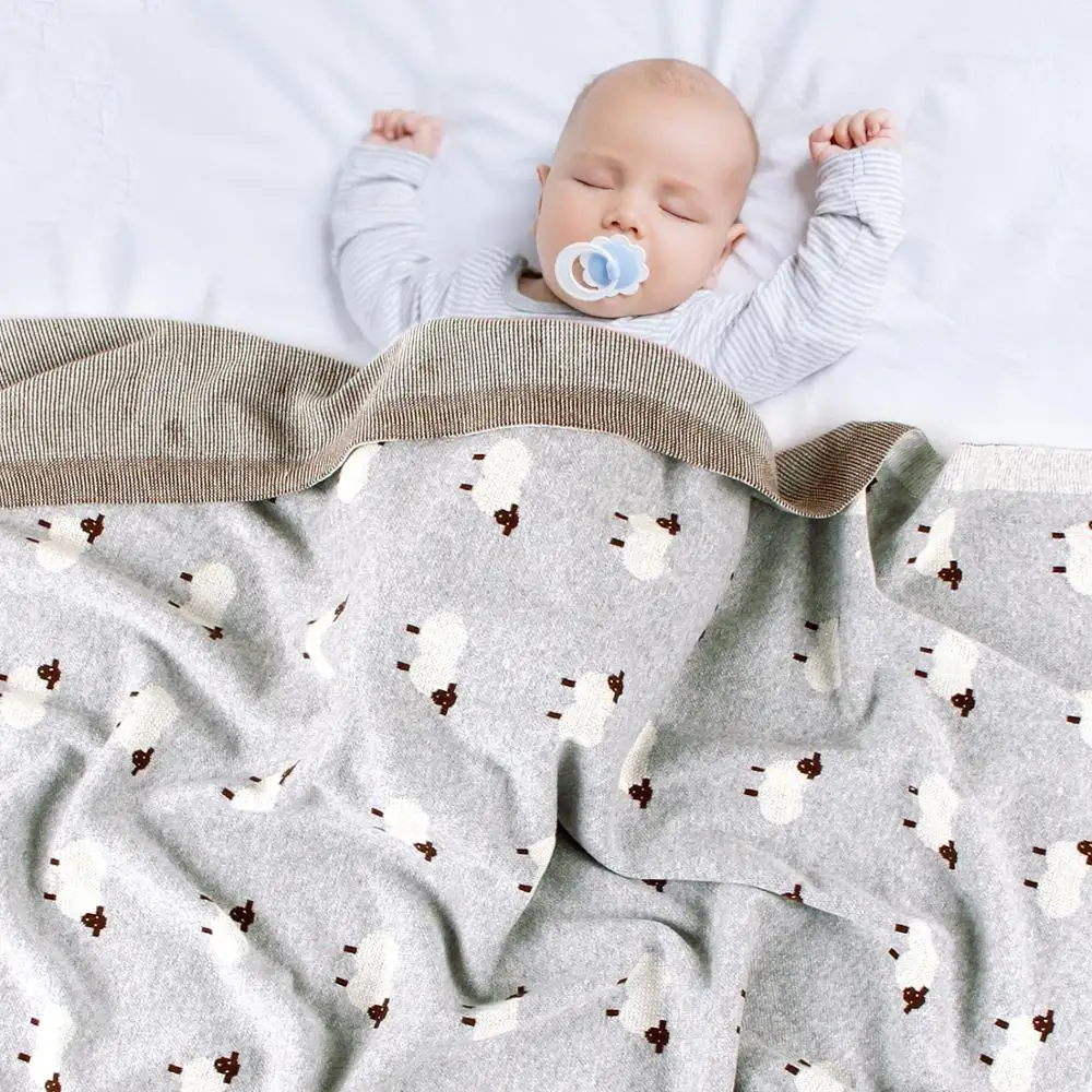 Mantas tejidas para bebé, manta envolvente para recién nacido, ropa de cama para cochecito, manta Infantil de Alpaca de dibujos animados para niños y niñas, edredones para niños