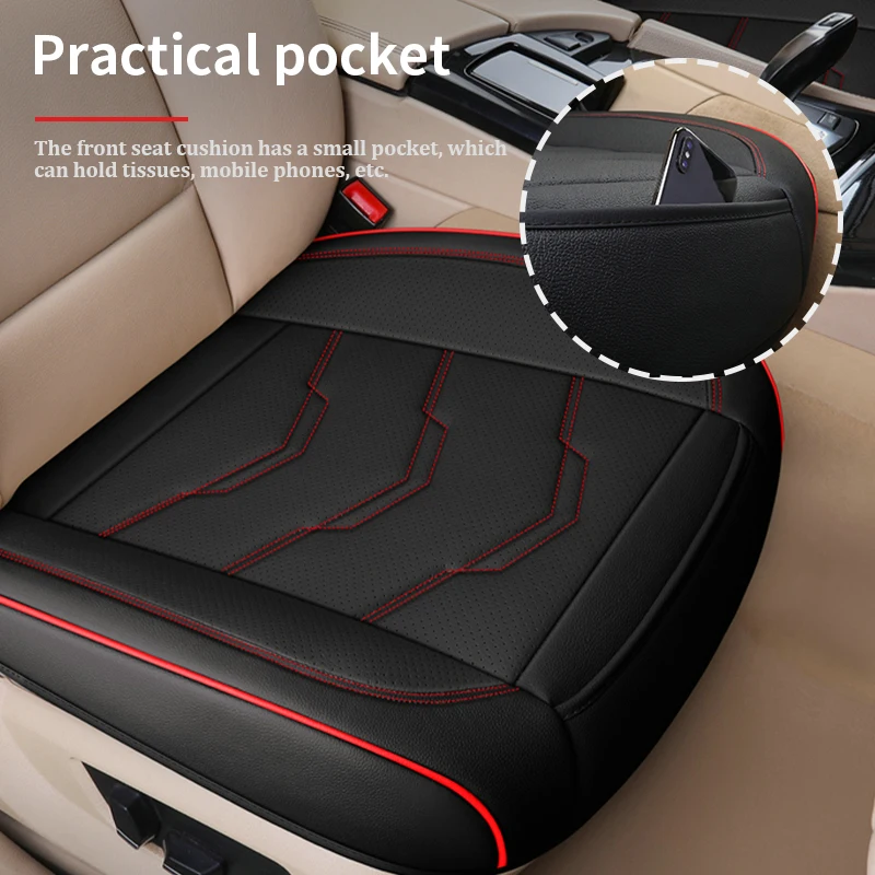 SEAMETAL-funda de lujo para asiento de coche, fundas para cojines de asiento de cuero PU, alfombrilla protectora Universal para asientos interiores de coche, alfombrilla para las cuatro estaciones