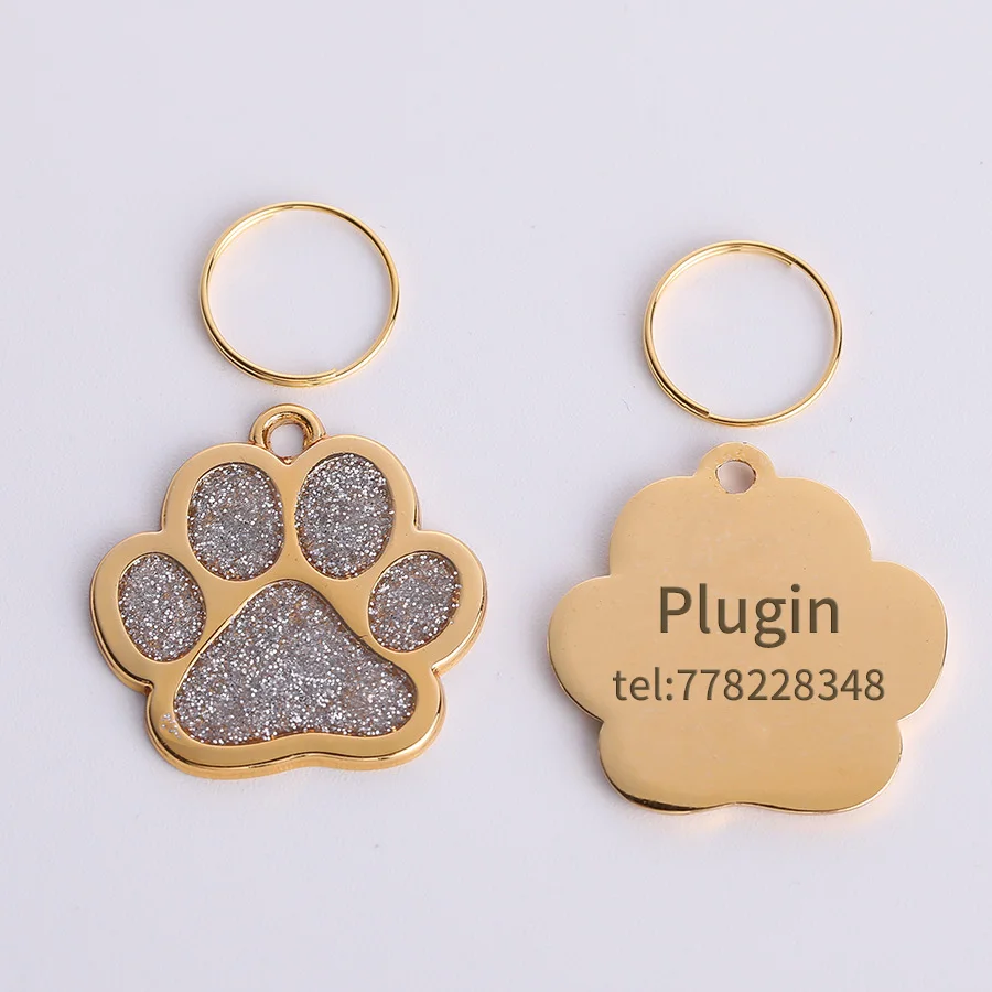 Etiqueta de Nombre de mascota de Metal con grabado láser personalizado, antipérdida, Collar de identificación de perro y gato, placa de identificación de cachorro, colgante, suministros