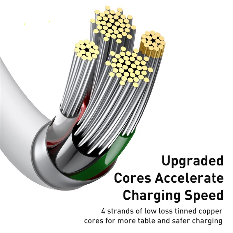 Cable USB Baseus para iPhone Cable 11 12 Pro Max Xs Xr X SE 8 7 6 Plus 6s Cable de datos Cable de cargador rápido para iPad Air mini 4