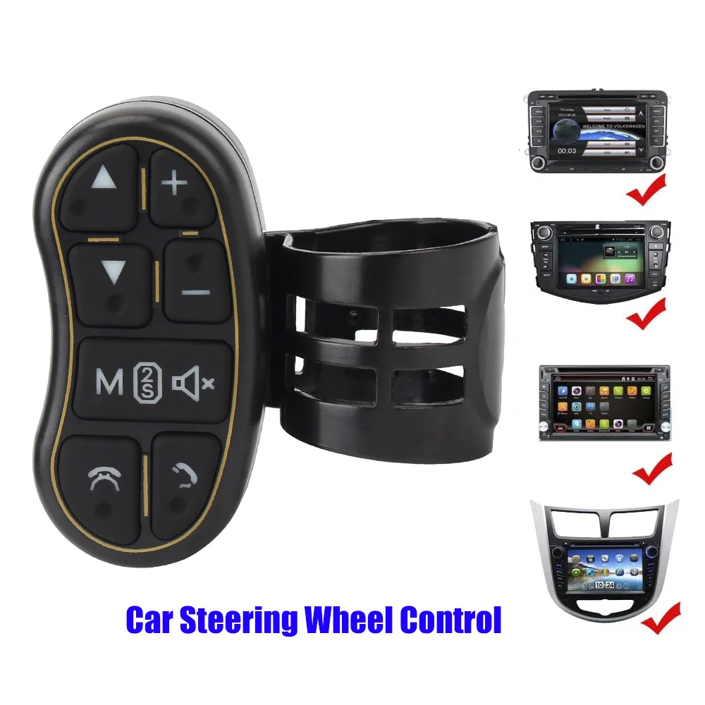 Interruptor de Control de volante de coche, controlador inalámbrico para Radio, Audio, reproductor de DVD MP3, botones, accesorios automotrices universales