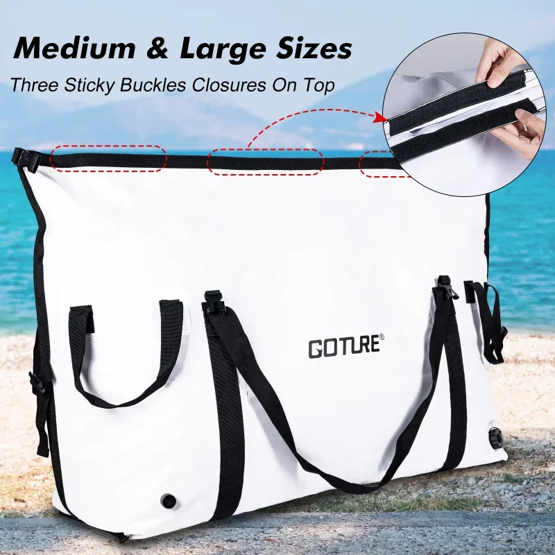 Goture-bolsa enfriadora de pesca con aislamiento, bolsa de congelador Marina impermeable, bolsa de transporte portátil para pesca en barco