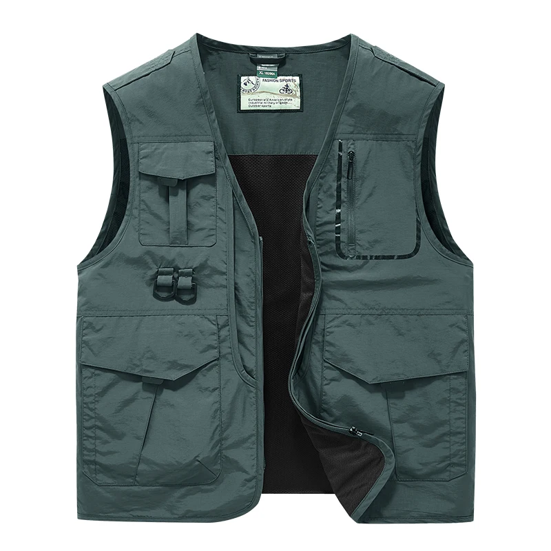 Nuevo chaleco funcional para hombre, corte holgado, talla grande, ropa de trabajo fina, fotografía con múltiples bolsillos, pesca, chaleco al aire libre para mí