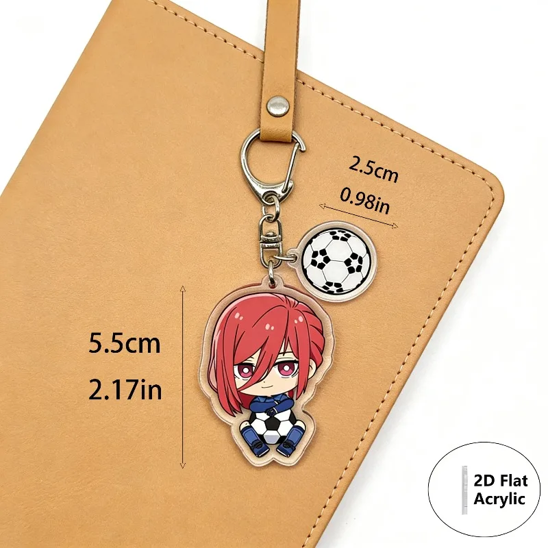 Lote de 8 llaveros de anime BLUE LOCK, accesorios bonitos para bolsos, colgante de llavero, regalo de dibujos animados de acrílico para amigos, venta al por mayor