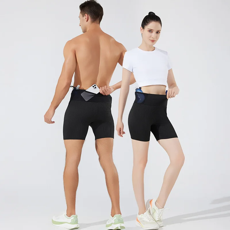 Pantalones cortos de compresión para gimnasio para hombre, pantalones cortos deportivos de doble cubierta para Fitness, ropa deportiva para hombre, pantalones cortos deportivos para entrenamiento de Yoga y maratón para correr