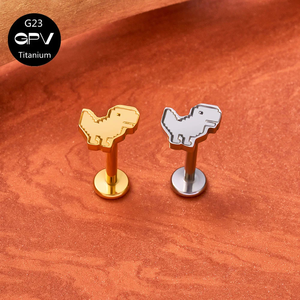 Pendientes de Titanio G23 F136 Estilo Pixel, Pequeños Pendientes de Cartílago en Forma de Corazón para Hombres y Mujeres, Joyería para Piercing