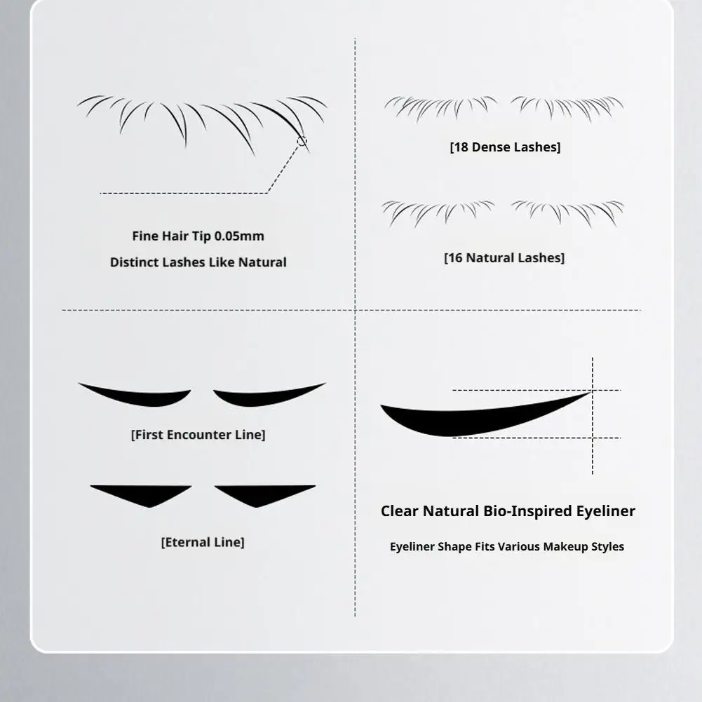Set de Maquillaje de Ojos 3 en 1, Sello Portátil para Delineador y Puntos de Ojos, Aplicación Rápida, Resistente a Manchas, Herramientas de Maquillaje de Pestañas