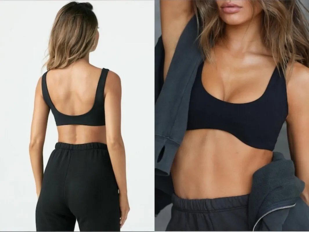 Sujetador de yoga con ajuste ajustado, absorción de humedad, absorbe el sudor, alta elasticidad, transpirabilidad y una sensación desnuda