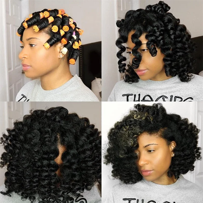 Juego de varillas permanentes de 100 piezas, rodillos de ondas frías de 5 tamaños para peinado y peluquería con rizador natural (naranja, morado, gris, azul, amarillo)
