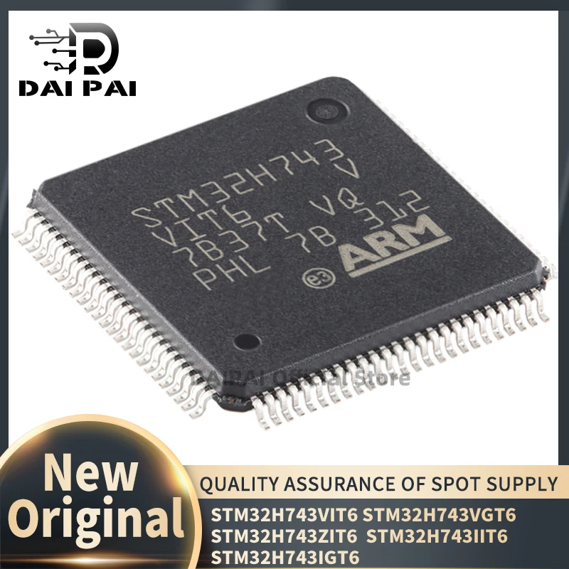 (5 piezas) 100% nuevo original STM32H743VIT6 STM32H743IIT6 LQFP176 STM32H743IGT6 STM32H743VGT6 STM32H743ZIT6 QFP-100 Chipset