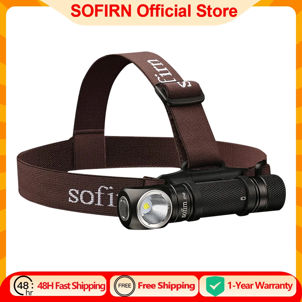 Sofirn SP40 LED faro XPL 1200lm 18650 tipo C faro recargable 18350 linterna con indicador de potencia cola magnética