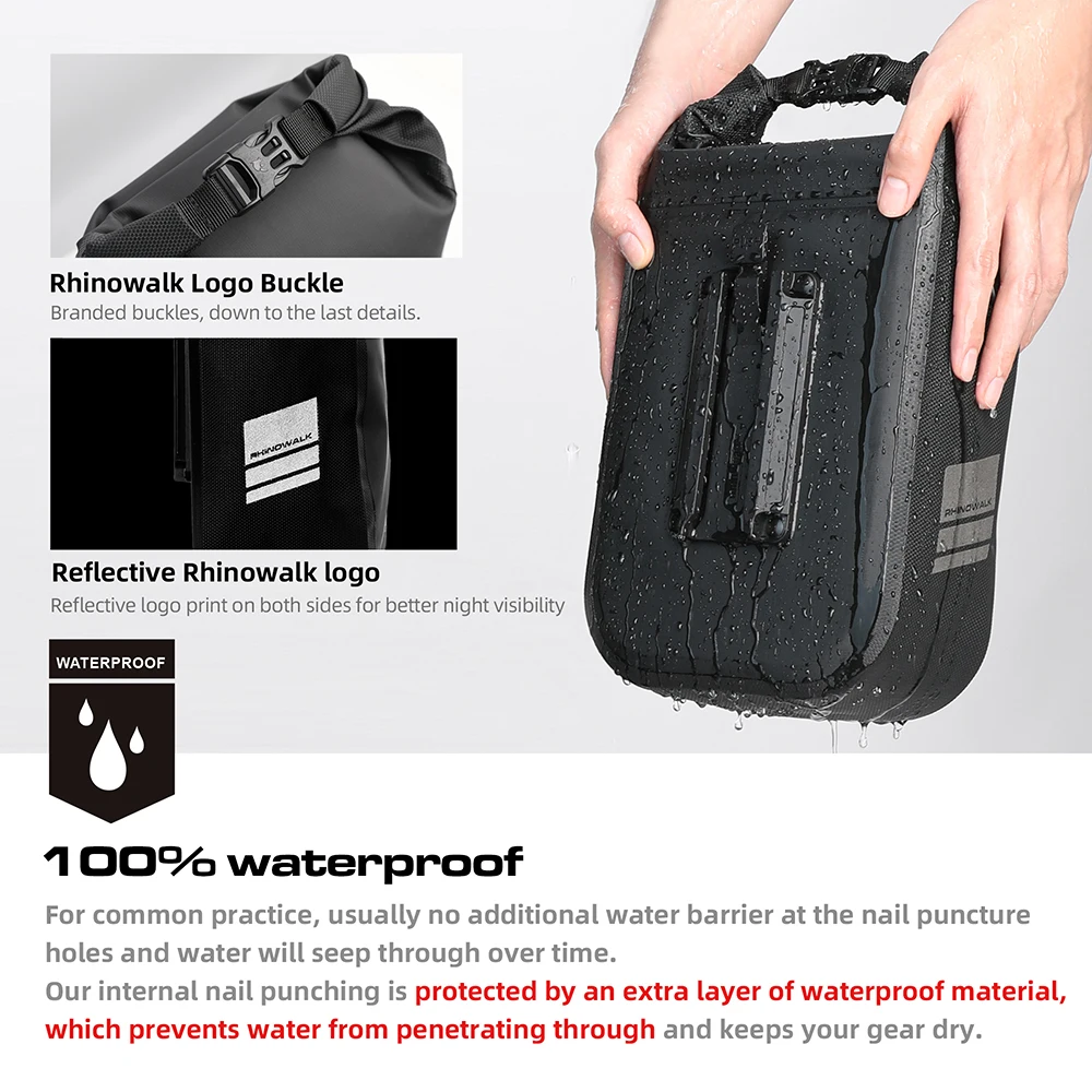 Rhinowalk-Bolsa para horquilla delantera de bicicleta, paquete de 4L-6L de liberación rápida para bicicleta de montaña y carretera, bolso de hombro para ciclismo, bolsa de almacenamiento