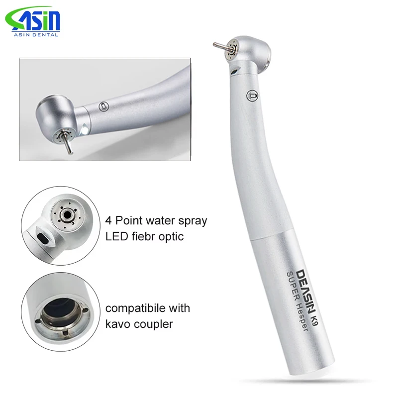 1 Unidad Acoplador Rápido Dental LED Tipo KV de 6 Orificios para Turbina LED de Fibra Óptica, Material Dental, Herramientas de Odontología