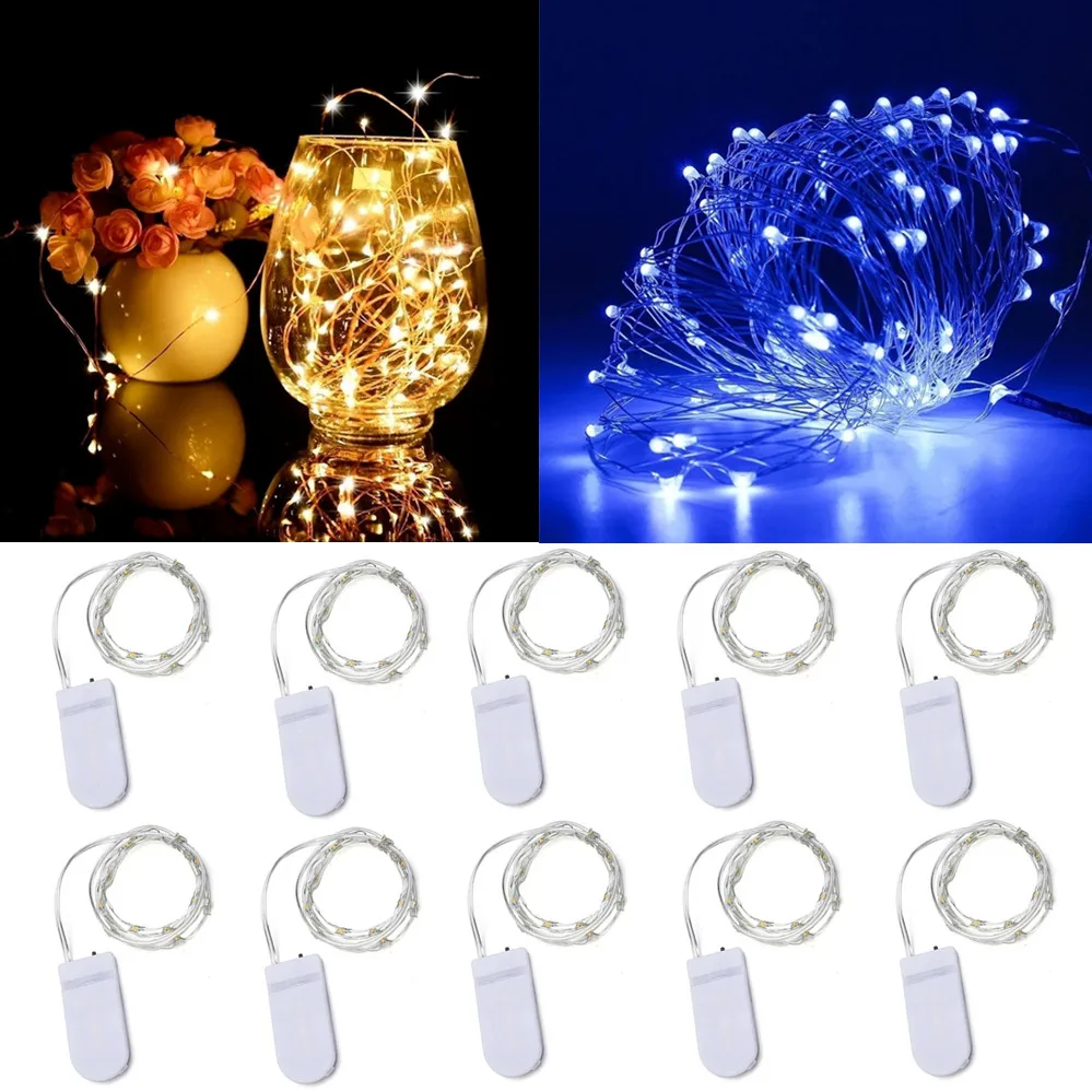 Guirnalda de luces LED de alambre de cobre, 10 Uds., 6 uds., guirnalda de luces navideñas, decoración de árbol de Navidad, fiesta de boda, bricolaje, Natal, Navidad 2022